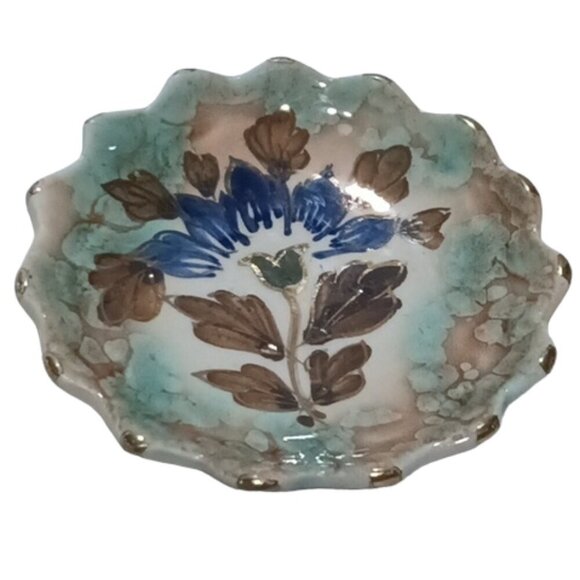 Vintage‎ Set of 6 Small 3'' Diam Dipping Dishes Hand-painted Gold Highlights - Picture 4 of 5